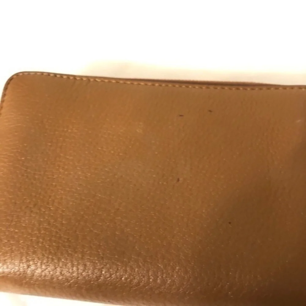 Michael kors brown leather wristlet wallet